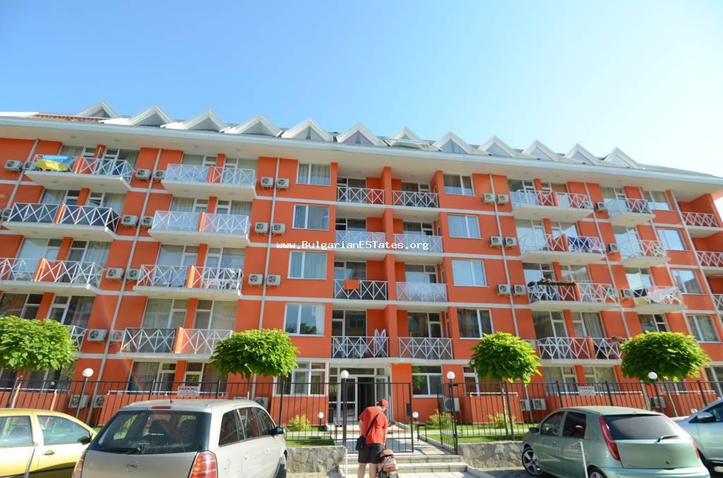 Furnished studio on the fourth floor, not the last one, is for sale in the popular complex "Gerber Residence 3", Sunny Beach.