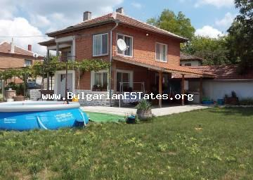 Renovated two-storey house for sale in the village of Stefan Karadzhovo, 70 km from Burgas and the sea.